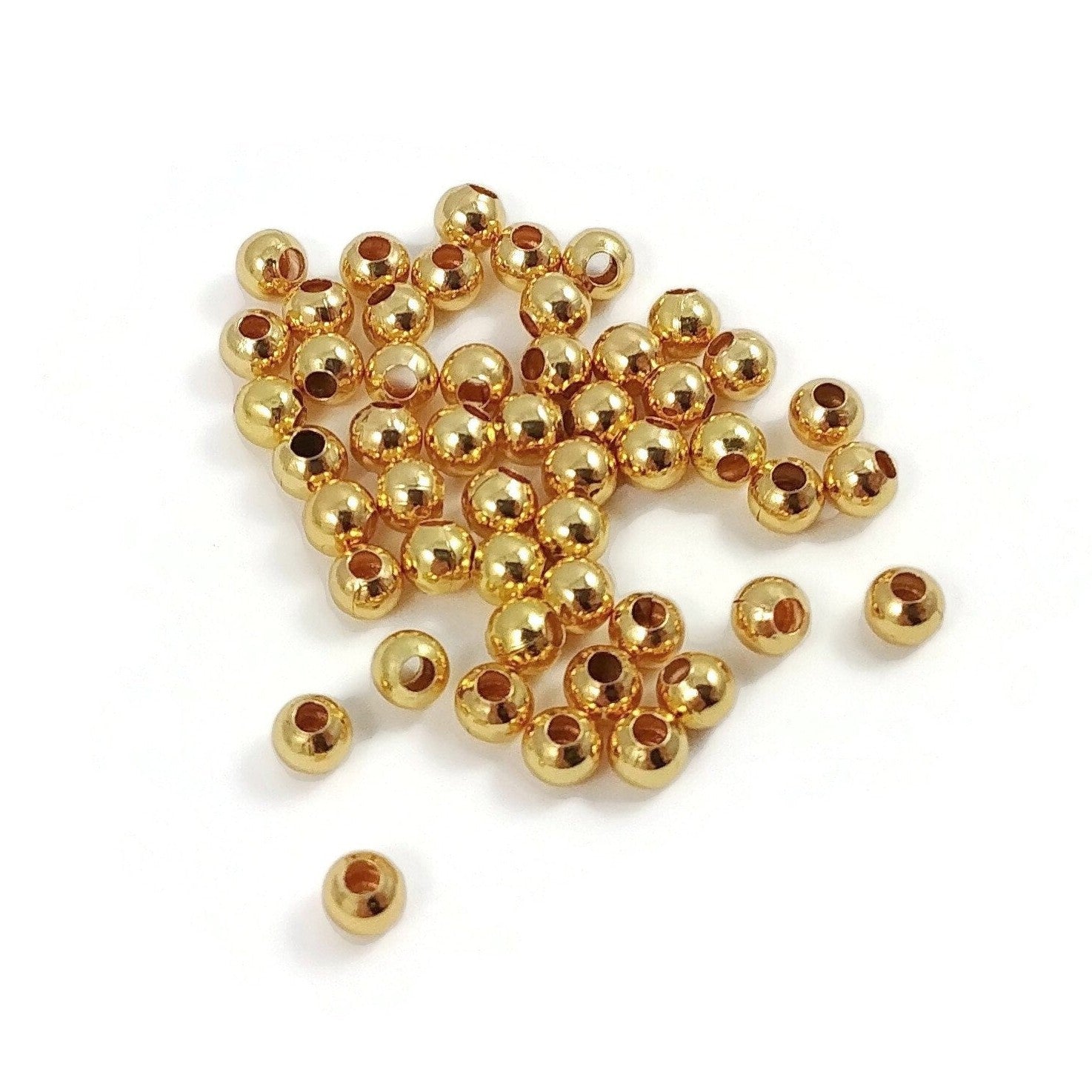 2mm gold crimp tube beads, Nickel free, Hypoallergenic jewelry making  findings