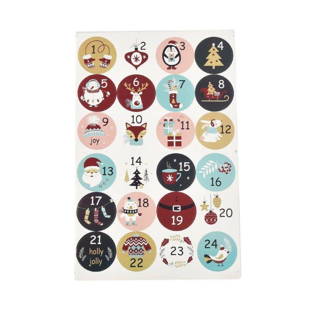 Whimsical Christmas Advent Countdown Stickers