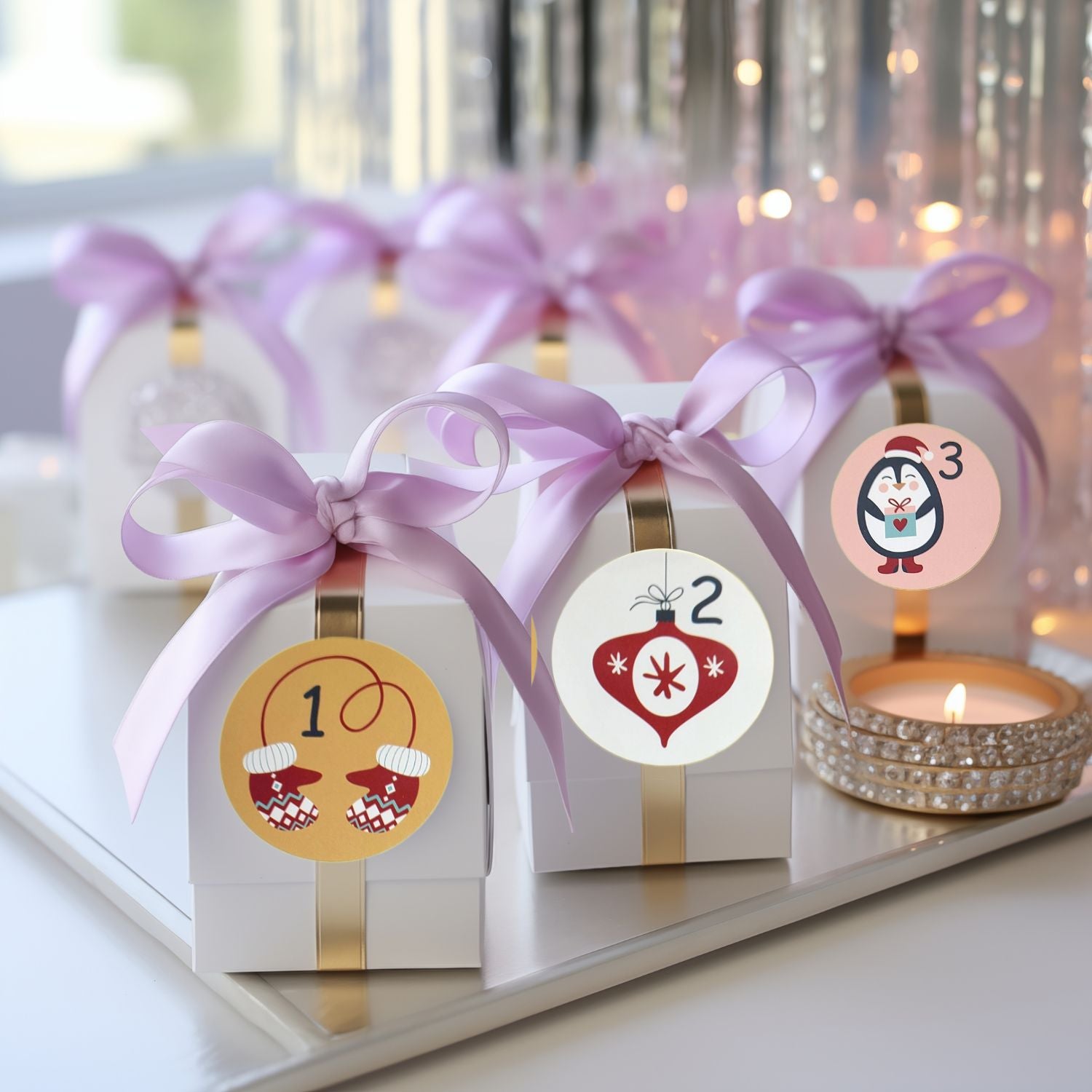 Whimsical Christmas Advent Countdown Stickers
