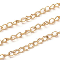 Chaîne gourmette en acier inoxydable doré 3x4mm soudée