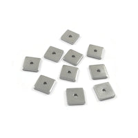 10 Stainless Steel Square Spacer Beads 6mm or 8mm