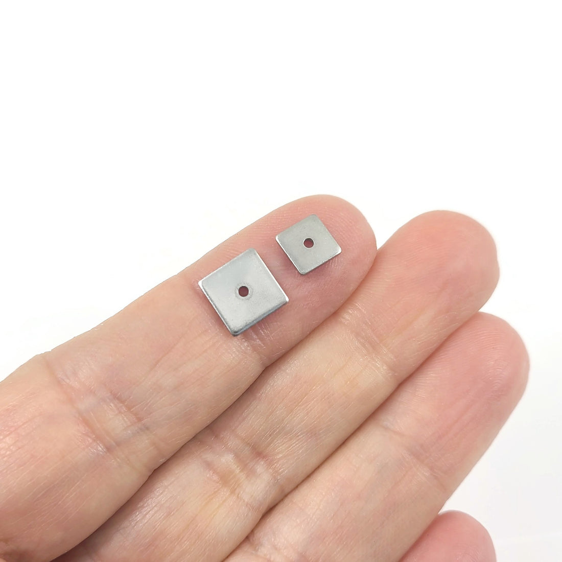 10 Stainless Steel Square Spacer Beads 6mm or 8mm