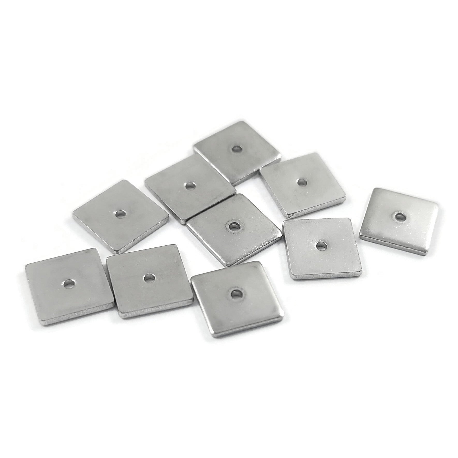 10 Stainless Steel Square Spacer Beads 6mm or 8mm