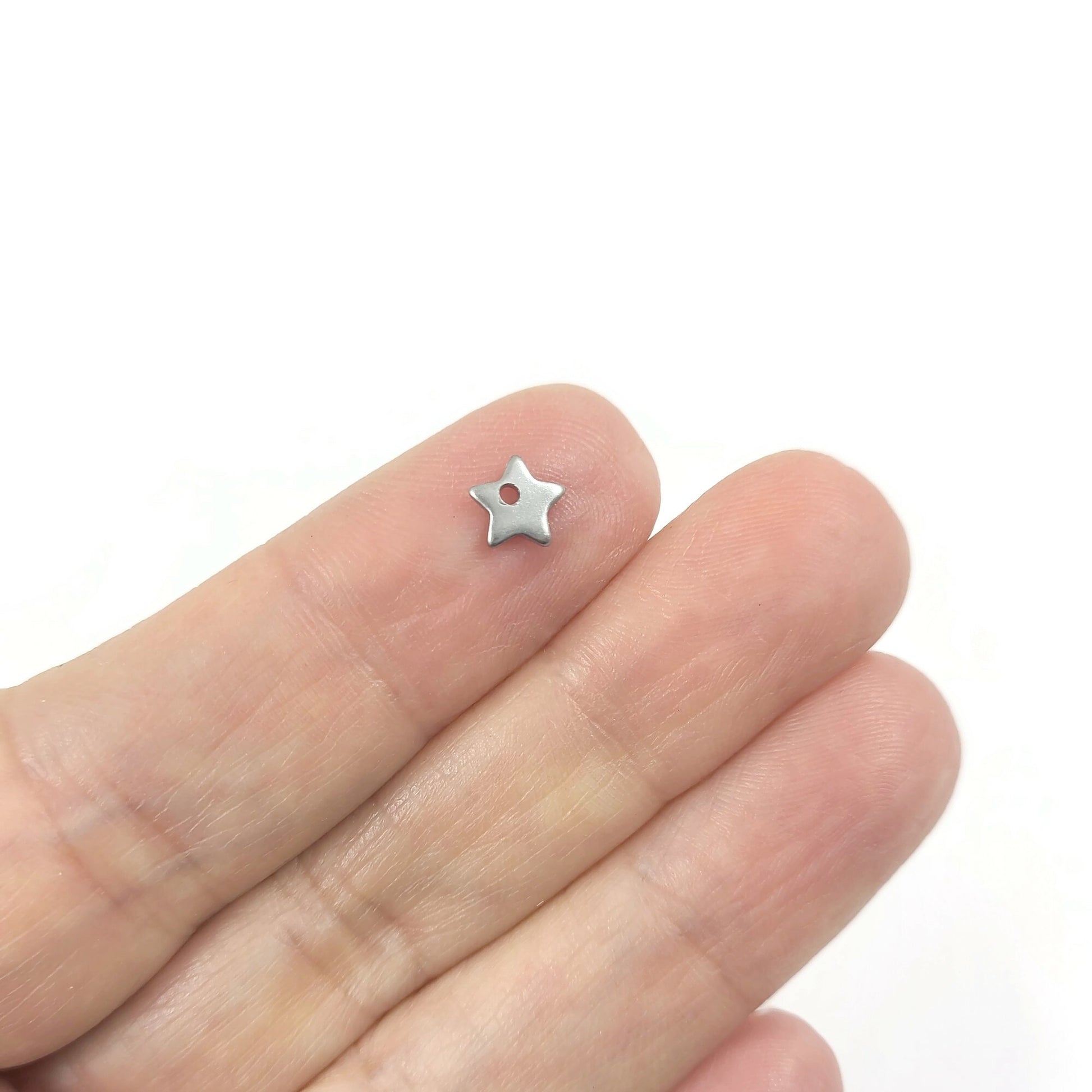 Tiny star charms stainless steel hypoallergenic charms 10pcs