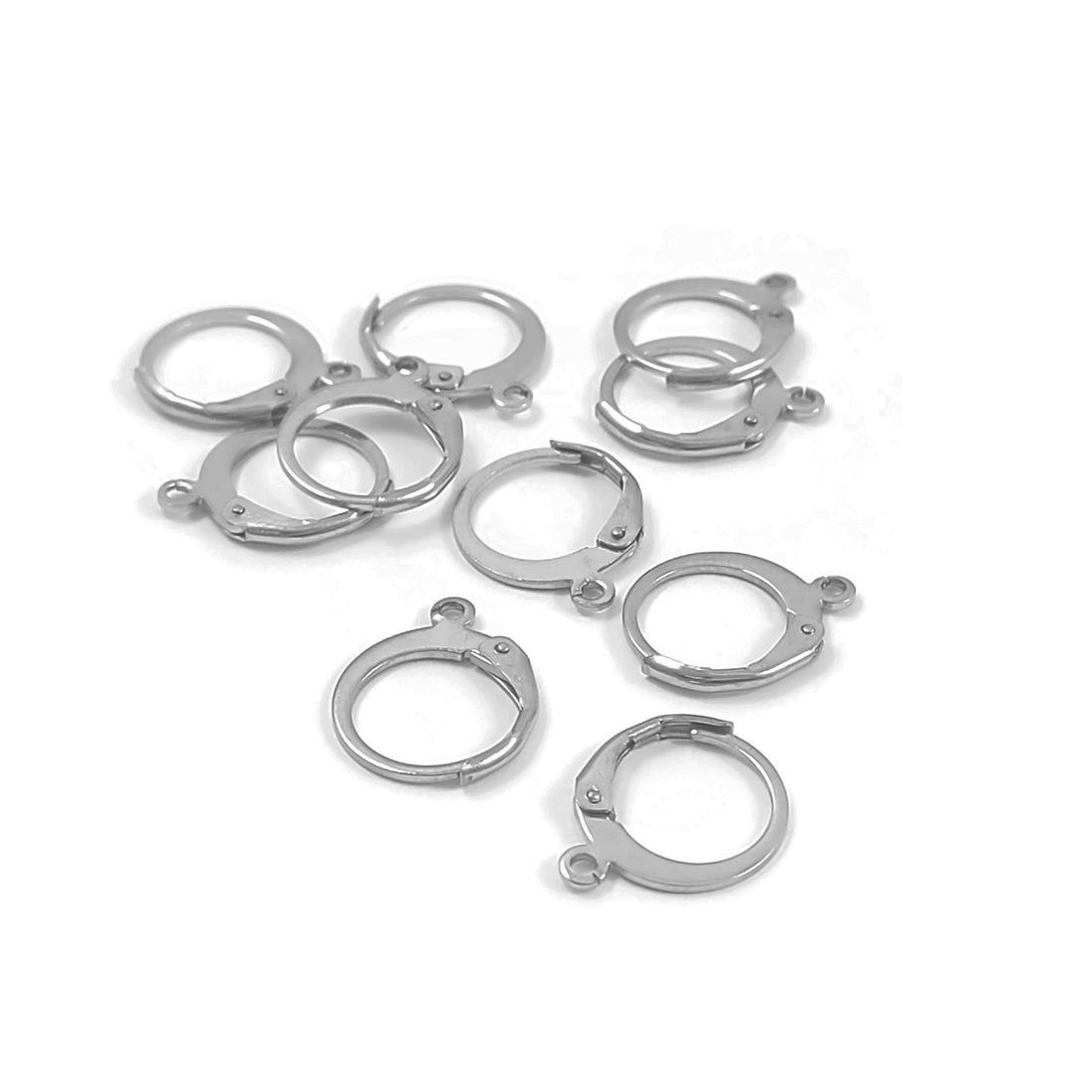 Stainless Round Lever Back Hoop earring hooks 10pcs (5 pairs) Hypoallergenic