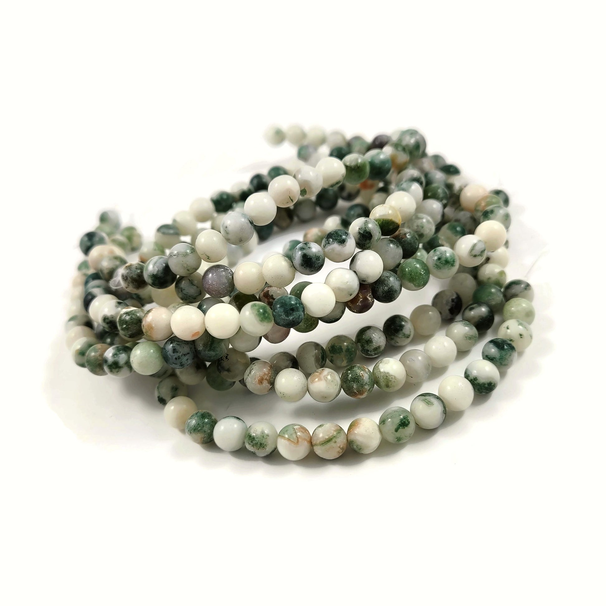 Natural Tree Agate Round Beads Strands 6 or 8mm