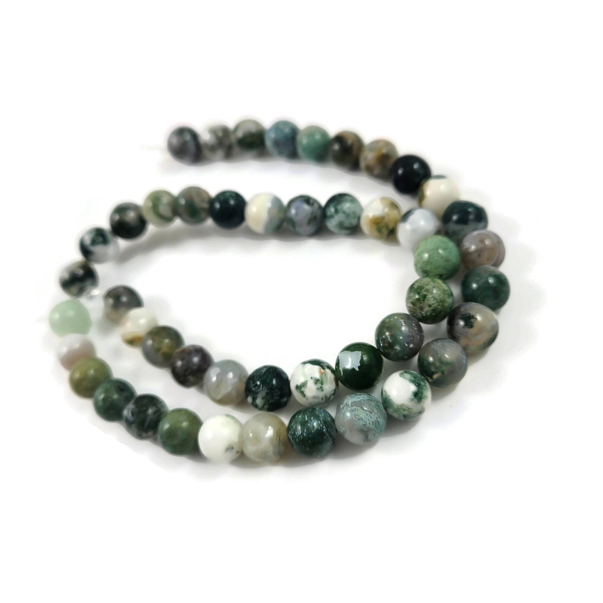 Natural Tree Agate Round Beads Strands 6 or 8mm