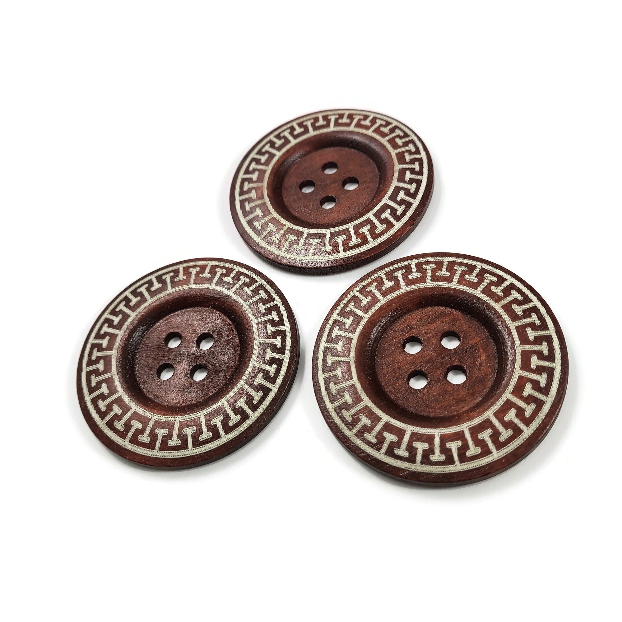 6 wooden Toggle Buttons - 4 x 1.2 cm