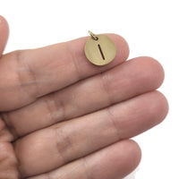 Breloque initiale ronde or en acier inoxydable