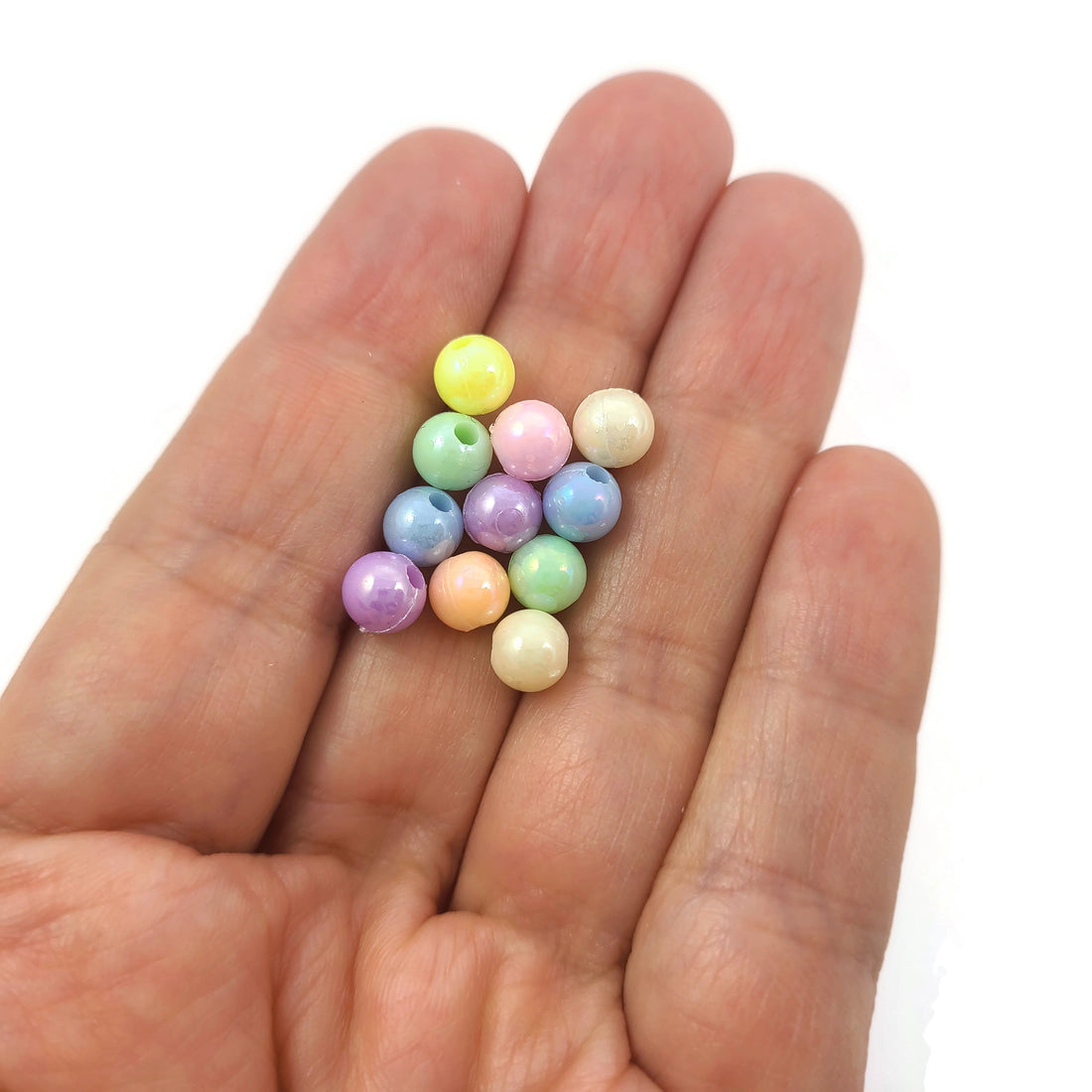 6mm rainbow pearly beads