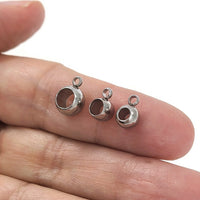5 perles d'espacement bélières en acier inoxydable