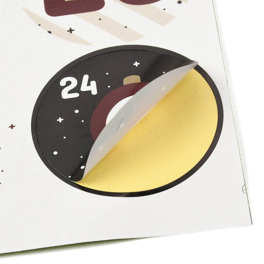 Retro Christmas Advent Calendar Stickers