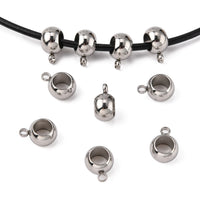5 perles d'espacement bélières en acier inoxydable