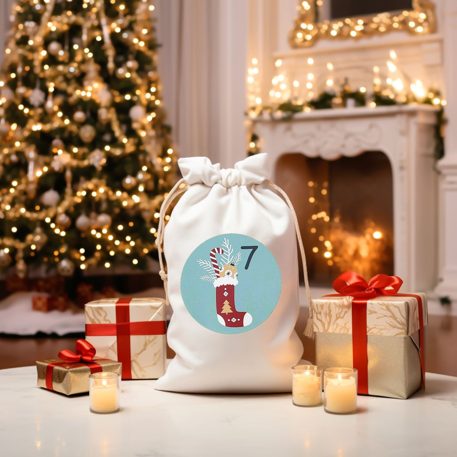 Whimsical Christmas Advent Countdown Stickers