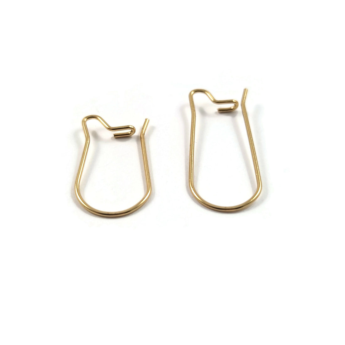 10 kidney earring hooks, 18K gold plated, stainless steel ear wires