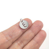 1 Stainless steel coin letter charm