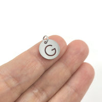 1 Stainless steel coin letter charm