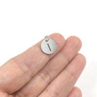 1 Stainless steel coin letter charm