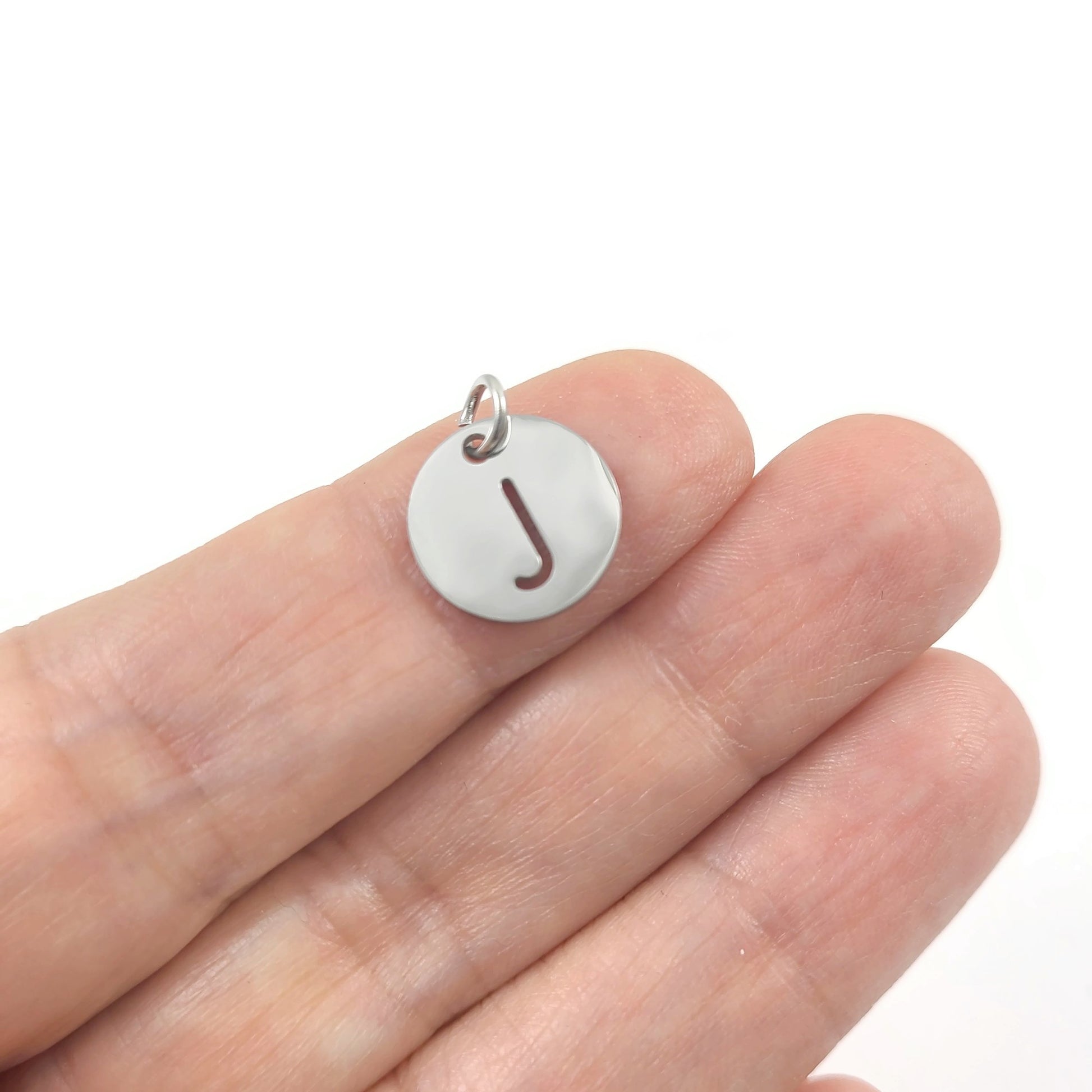 1 Stainless steel coin letter charm