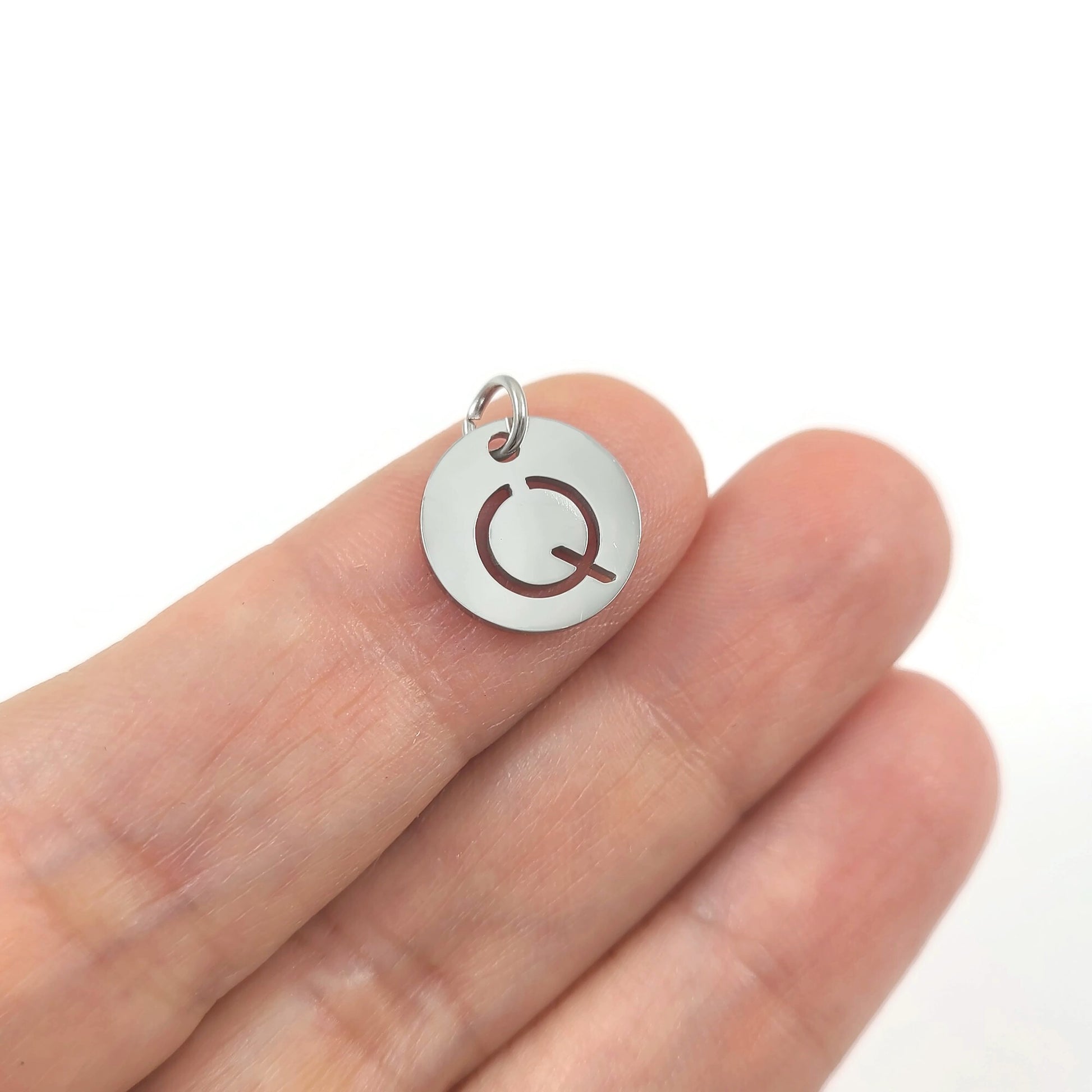 1 Stainless steel coin letter charm