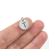 1 Stainless steel coin letter charm