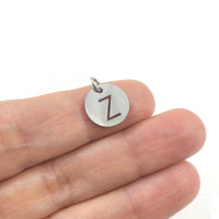 1 Stainless steel coin letter charm