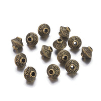 10 Tibetan bicone spacer beads 6mm
