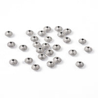 Perles bicone en métal argent 8mm - Sans nickel, sans plomb et sans cadmium