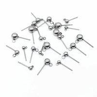 10 Tiges avec boule et anneau en acier inoxydable