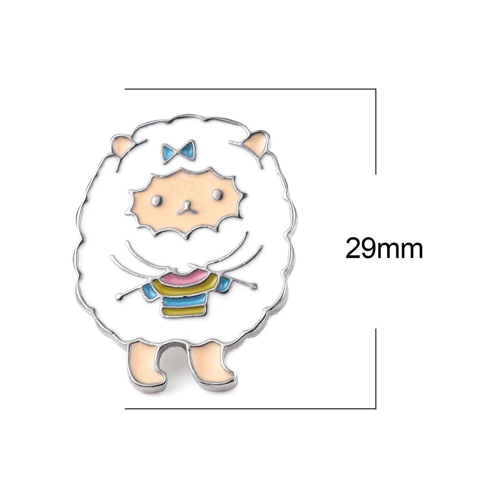 Knitting sheep enamel pin, Knit lover brooch, Cute gift for knitter