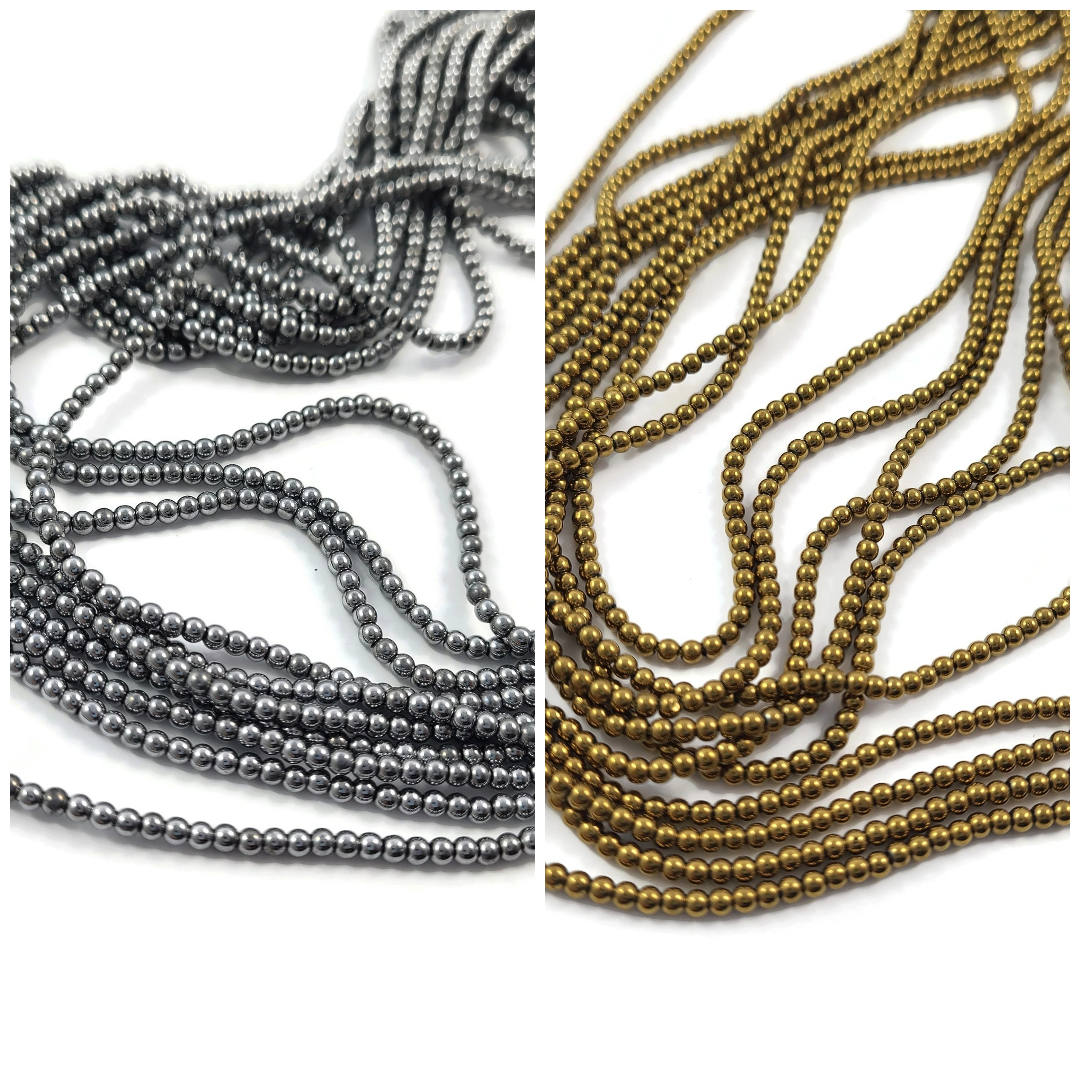 Tiny electroplated glass beads 2,5mm