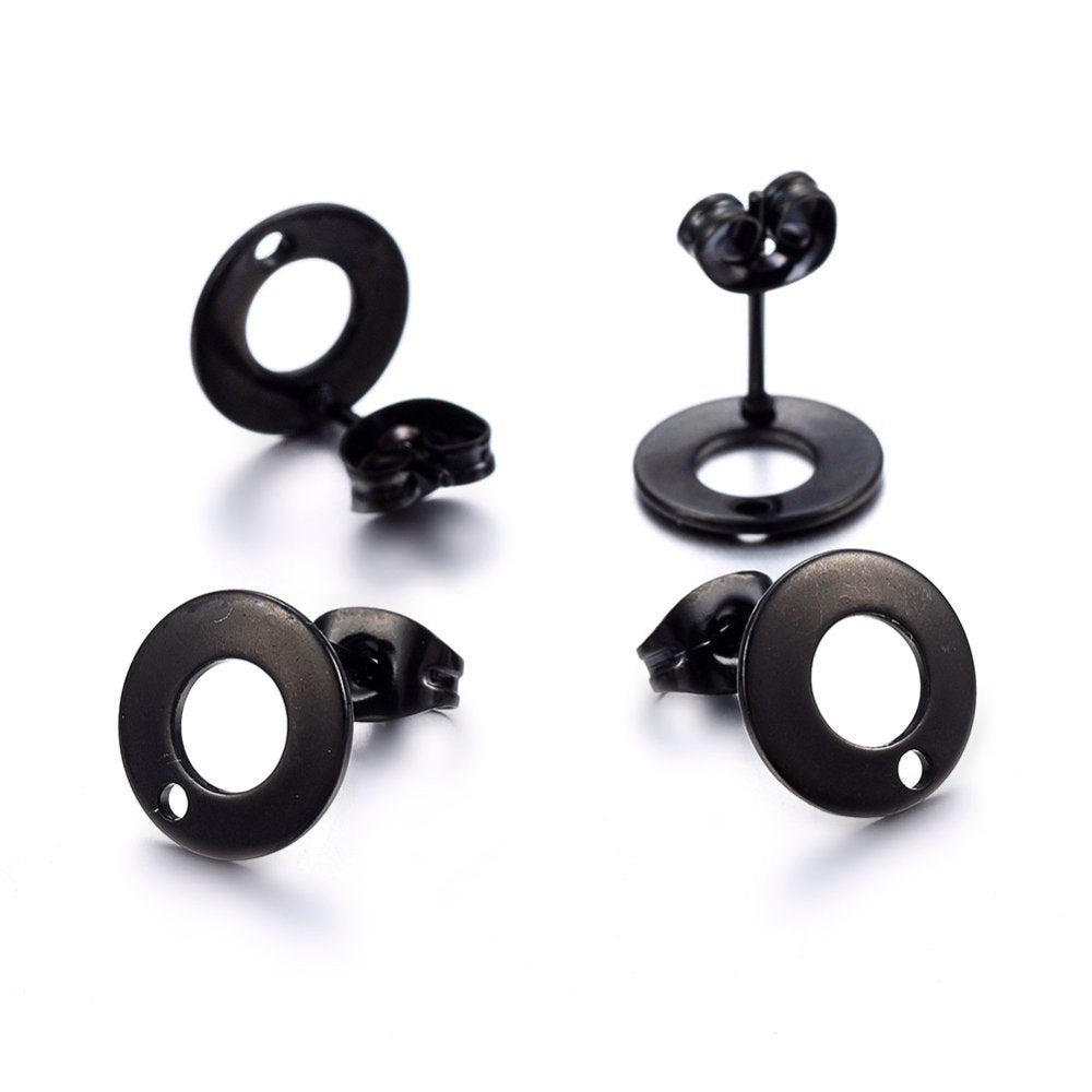 10 pièces (5 paires) tiges pour boucle d'oreille en acier inoxydable hypoallergénique
