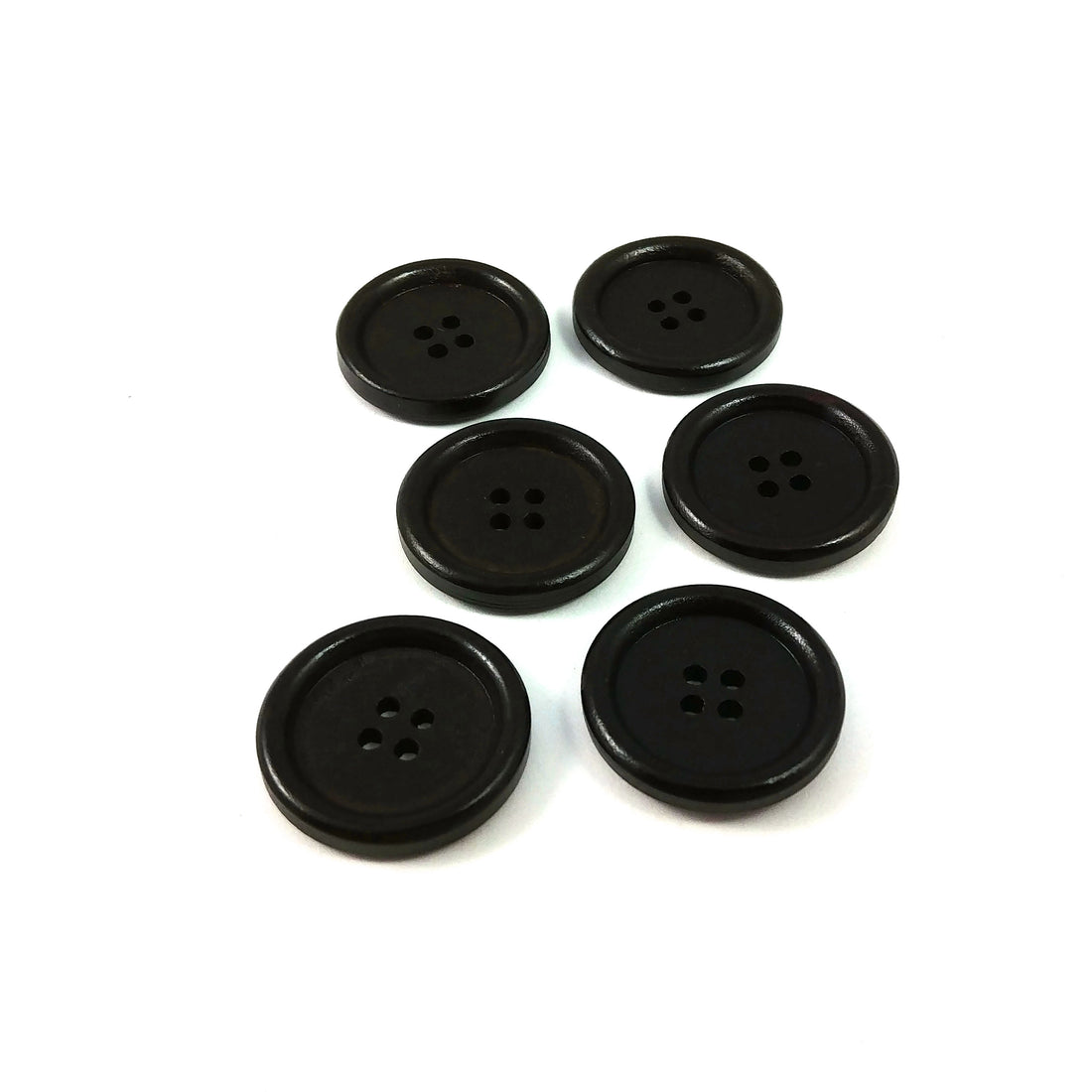 Bouton de bois brun chocolat de 2.5cm - ensemble de 6 boutons en bois teint