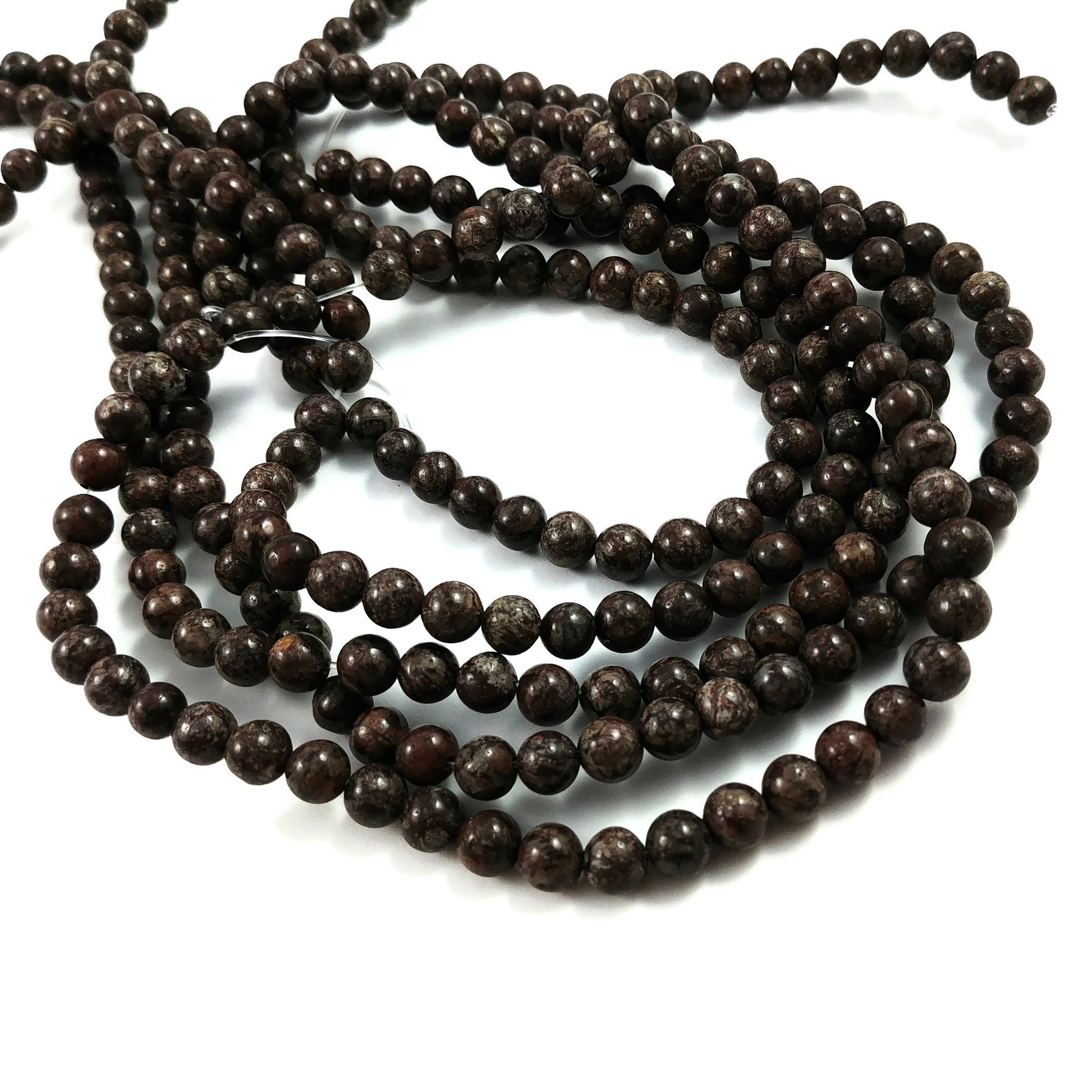 Natural Snowflake Obsidian Round Beads Strands 6 or 8mm