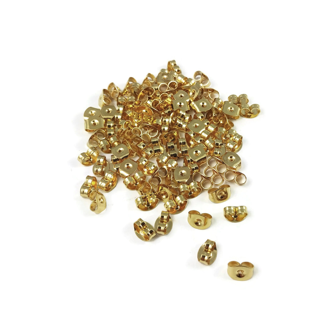 Papillons pour crochets ou tiges de boucle d'oreille 6mm - acier inoxydable or