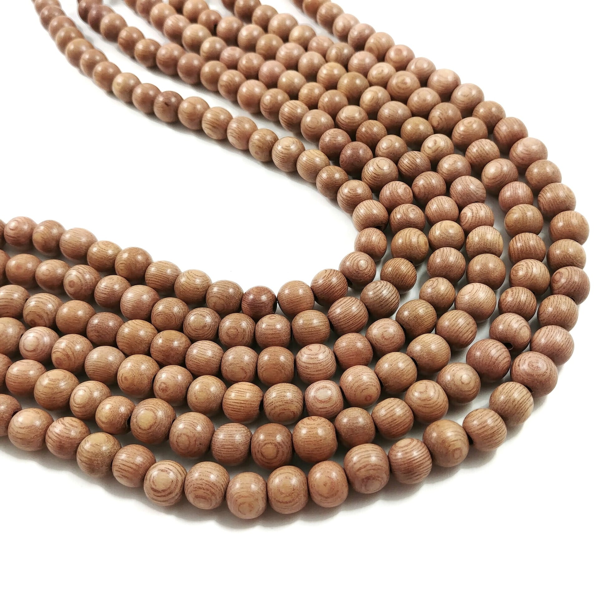 Rosewood beads 4, 5, 6, 8 or 10mm - Natural Mala Wooden Beads