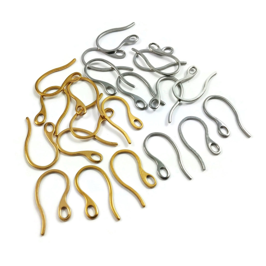 10 pcs (5 pairs) Stainless steel earring hooks, Hypoallergenic