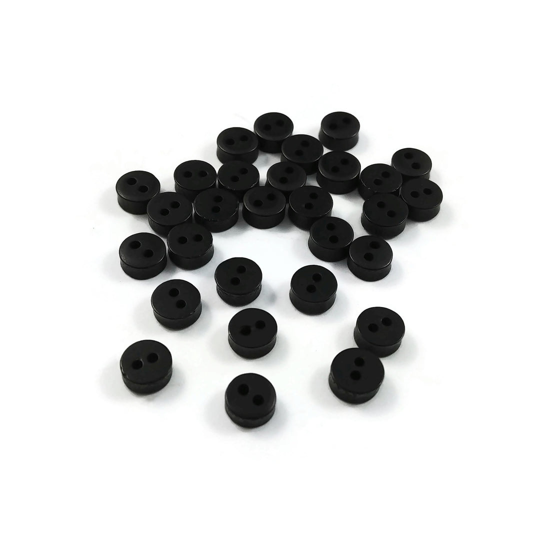 6mm plastic buttons, Small resin sewing buttons, 25 tiny craft buttons