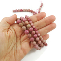 Natural Pink Wood Lace Stone Beads Strands 6, 8 or 10mm Round