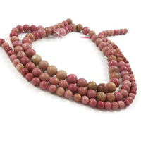 Natural Pink Wood Lace Stone Beads Strands 6, 8 or 10mm Round