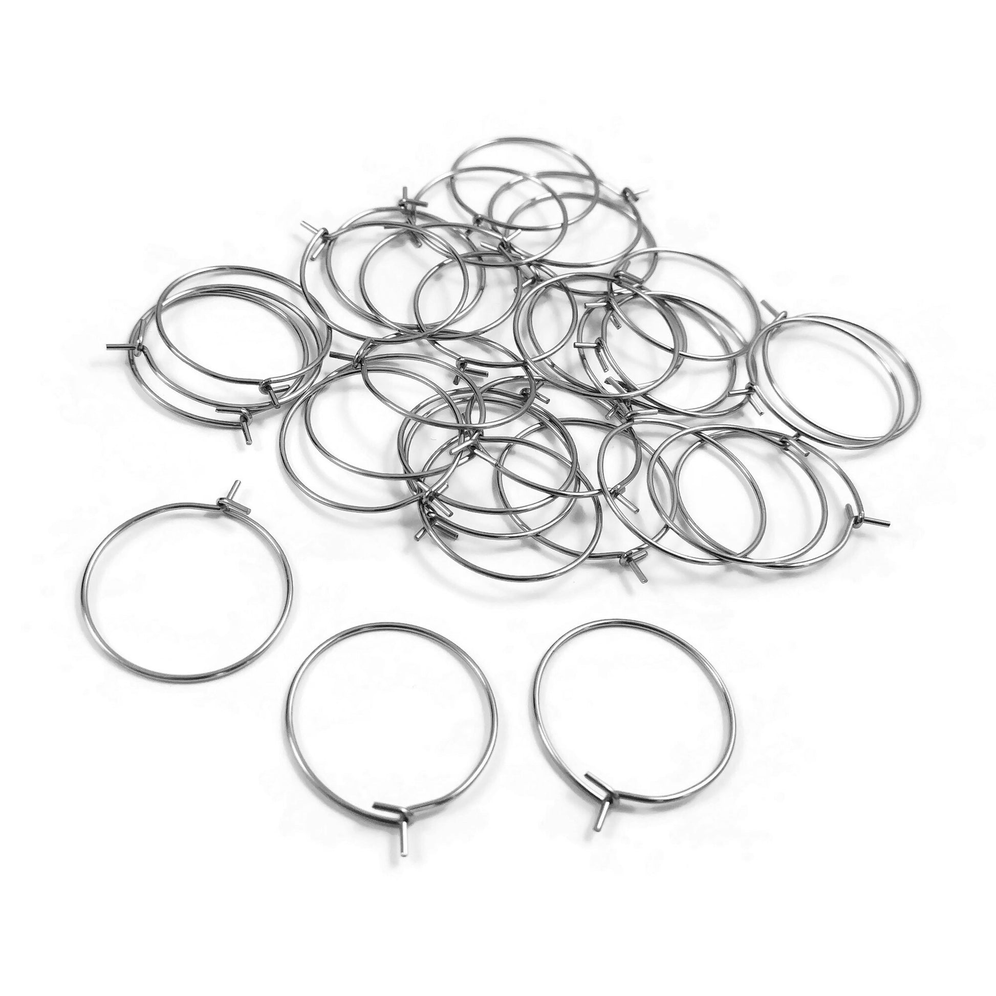 30 Surgical stainless steel hoops - 5 size available