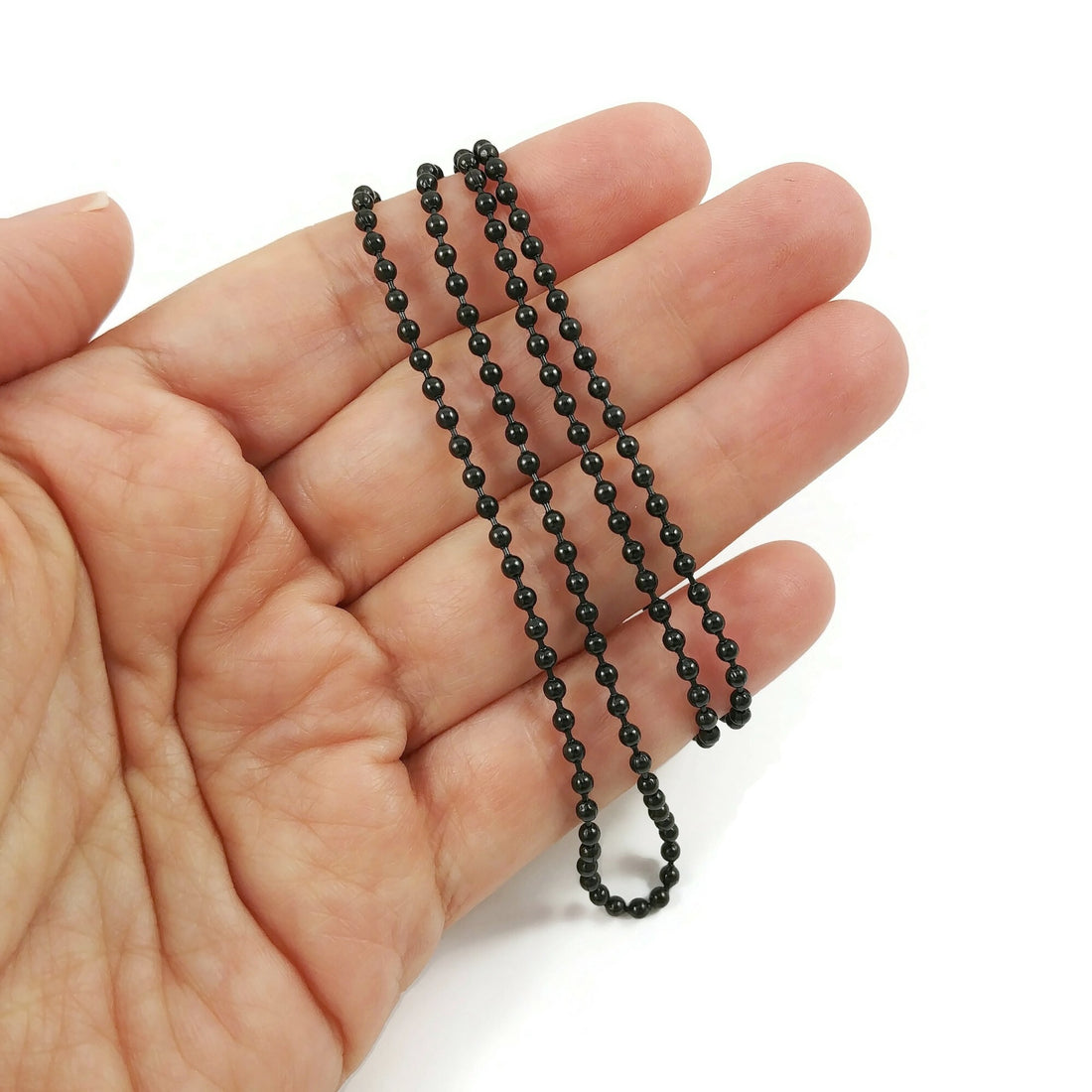 Black Stainless Steel Ball Chain 2.5mm - 23.5 inch