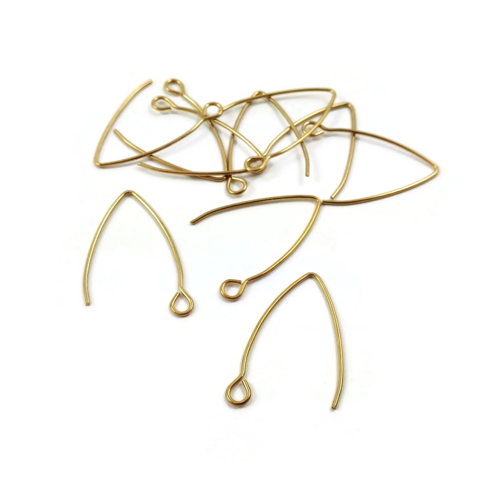 10 Stainless Steel Marquis earring hooks 26x15mm