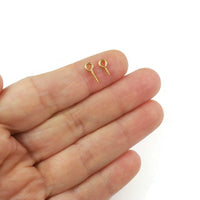 Gold Screw Eyes Bails - Stainless Steel Bails Top Drilled