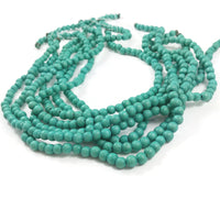 Turquoise 6mm, 8mm or 10mm wood round beads 16 inch strand