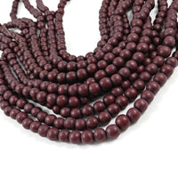 Burgundy 6mm or 8mm wood round beads 16 inch strand