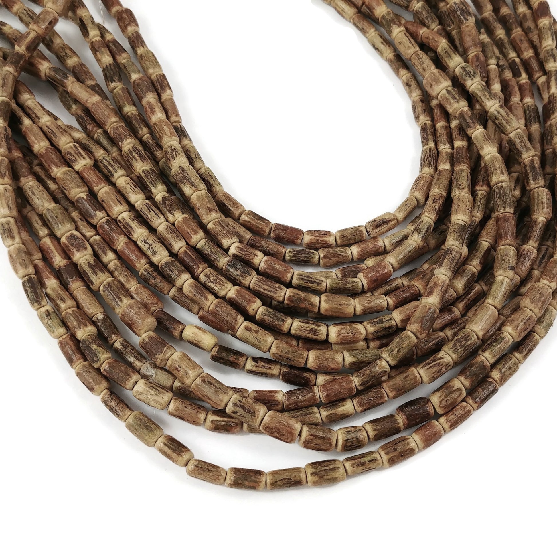 Sigid Vine Wood Tube Beads 8mm - Eco Friendly Tube Beads 8mm - 16" strand