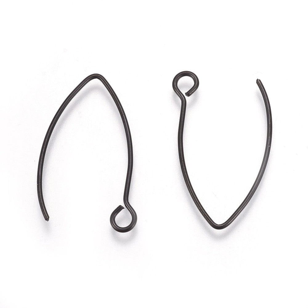 10 Stainless Steel Marquis earring hooks 26x15mm