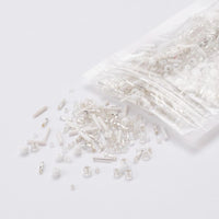 White glass seed bead grab bag, Mixed shapes