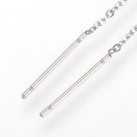 10 Stainless steel chain ear thread with closed ring - Hypoallergenic